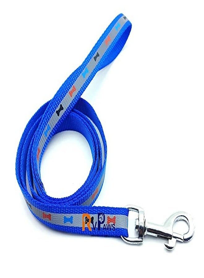 Pups&Pets Soft Nylon Printed Reflective Harness & Adjustable Buckle Leash Set with D Metal Ring for Small Dogs, Puppies, Cats, and Kittens - 15mm (Blue) - Image 5